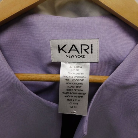 New with Tags 2pc Kari Lavendar Blazer Set with Matching Black Tank (Size 14 W) - Picture 2 of 5
